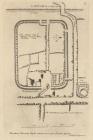 Map, engraving, plan of Silchester, Hampshire, scale about 1 to 6000, about 11 ins to 1 mile, drawn by William Stukeley, published in Vindoma, 4 August 1722.