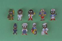 Badge, 9 Robertson's Golly badges, enamelled, 1984
the badges are; nurse, astronaut, policeman, motorbike, doctor, butcher, milkman, baseball player and a fisherman