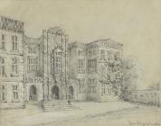 Drawing, pencil drawing with paint highlights, Bramshill House, Bramshill, Hampshire, early 20th century?