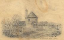 Drawing, pencil drawing, The Round House, Hartley Maudit Maudit, Worldham, Hampshire, by AW, March 1879.
This 'round' house is octagonal from memery: MN: 2001.