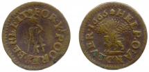 Token, copper alloy, issued at Andover, Hampshire, 1666.