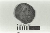 Coin, penny, part of a hoard found at White Lane, Greywell, Mapledurwell and Up Nately, Hampshire in 1989, issued by Henry III, minted by moneyer Robert at Canterbury, Kent, 1251-1272