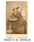 Photograph, Lady Rawlinson with two small children, standing leaning against a balustrade, taken by A J Melhuish of Londonvol 1, page 6 - Relatives and Friends