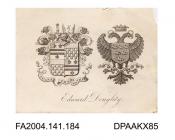 Engraving, the family coats of arms for Sir Edward Doughtyvol 1, page 25