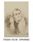 Print of a sketch, pencil and charcoal, Mr Francis Joseph Baigent in court with a scarf round his neck, circa 10 May 1871 - 6 March 1872vol 2, page 59