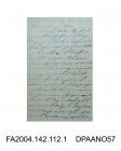 Photograph, first page of a letter written by Arthur Orton to Mary Ann Loader, 12 December 1852vol 2, page 114