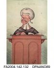 Print, charcoal and chalk, The Hon Mr Justice Lush, seated in court, wearing legal dress and a ridiculous wig, by Spy, circa 1873-1874vol 2, page 134