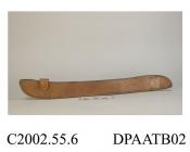 Skate blade cover, one only, light brown leather with one strap and press-stud closure, approximate length 325mm, c1900-1930