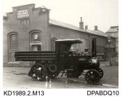 Photograph, black and white, showing a steam wagon for W E Willis, Ystrad Rhondda, Mid Glamorgan, built by Tasker and Co, Waterloo Foundry, Anna Valley, Abbotts Ann, Hampshire