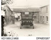 Photograph, black and white, showinga thrashing machine, TP149, built by Tasker and Co, Waterloo Foundry, Anna Valley, Abbotts Ann, Hampshire