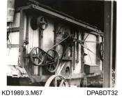 Photograph, black and white, showing a thrashing machine, built by Tasker and Co, Waterloo Foundry, Anna Valley, Abbotts Ann, Hampshire
