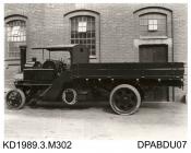 Photograph, black and white, showing a 5 ton steam wagon for Hine Bros, Gilligham, Dorset, built by Tasker and Co, Waterloo Foundry, Anna Valley, Abbotts Ann, Hampshire