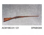 Shotgun, double barrelled shotgun, 12 bore, with percussion lock, made by J Purdey, 314-315 Oxford Street, London 1857