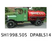 Petrol tanker, A1 chassis with Shell livery petrol tank, made by Thornycroft, 1925
