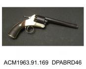 Revolver, .45in caliber, longspur revolver, from shape of hammer, made by Webley, Birmingham, West Midlands 1853