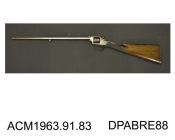 Rifle, solid frame, seven shot, Tranter type, .25ins calibe, Birmingham proof, 1860