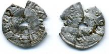 Coin, Anglo-Saxon, excavated at Winchester, Hampshire, issued by Edward the Elder, moneyer, Leofhelm, 899 to 925.
