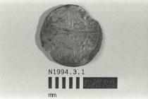 Coin, penny, part of a hoard found at White Lane, Greywell, Mapledurwell and Up Nately, Hampshire in 1989, issued by Henry III, minted by moneyer Stephane at Bury St Edmunds, Suffolk, 1251-1272