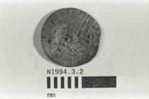 Coin, penny, part of a hoard found at White Lane, Greywell, Mapledurwell and Up Nately, Hampshire in 1989, issued by Henry III, minted by moneyer Gilbert at Canterbury, Kent, 1251-1272