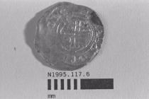 Coin, penny, part of a hoard found by metal detector at Portsdown Hill, near Portchester, Fareham, Hampshire, 1995, issued by Stephen, minted by the moneyer Willem at Wilton, Wiltshire, 1135-1154