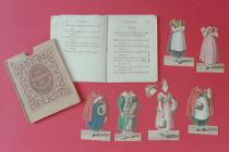 Dressing doll, History of Little Fanny, printed rhyming storybook with six cardboard cut-out costumes and head, 10th Edition, printed by Whiting, Beaufort House, Strand, for S and J Fuller, Temple of Fancy, 34 Rathbone Place, London, 1830
each costume r