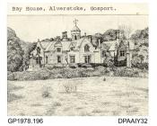 Photograph, of lithograph of Bay House, Alverstoke, Gosport, Hampshire c1920