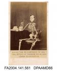 Photograph of a cartoon, a seated skeleton smoking a pipe with the head of the Claimant superimposed, bread and water on the table, photograph taken by W H Mason of Londonvol 1, page 67