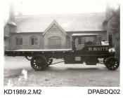 Photograph, black and white, showing a steam wagon for R White built by Tasker and Co, Waterloo Foundry, Anna Valley, Abbotts Ann, Hampshire