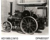 Photograph, black and white, shoing a traction engine for W A Baldock and Sons, built by Tasker and Co, Waterloo Foundry, Anna Valley, Abbotts Ann, Hampshire