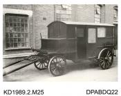 Photograph, black and white, showing a carriage, built by Tasker and Co, Waterloo Foundry, Anna Valley, Abbotts Ann, Hampshire