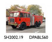 Fire/crash tender, Thornycroft Nubian fire/crash tender for airfield use, painted red, Registration Number YMY 432H, used by the MOD at DERA site in west Wales, manufactured by Scammell Lorries at Watford, Hertfordshire, to a Thornycroft design and carr