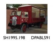 Lorry, Sturdy lorry, 2 axle rigid body, flat lorry, PIMCO livery, made by Thornycroft, 1937
given a new petrol engine in 1995