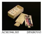 Dominoes, set in bone box with sliding lid, made by French prisoners