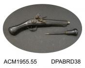 Pistol, conversion of cavalry pistol to smooth bore sporting gun? mid 17th cen