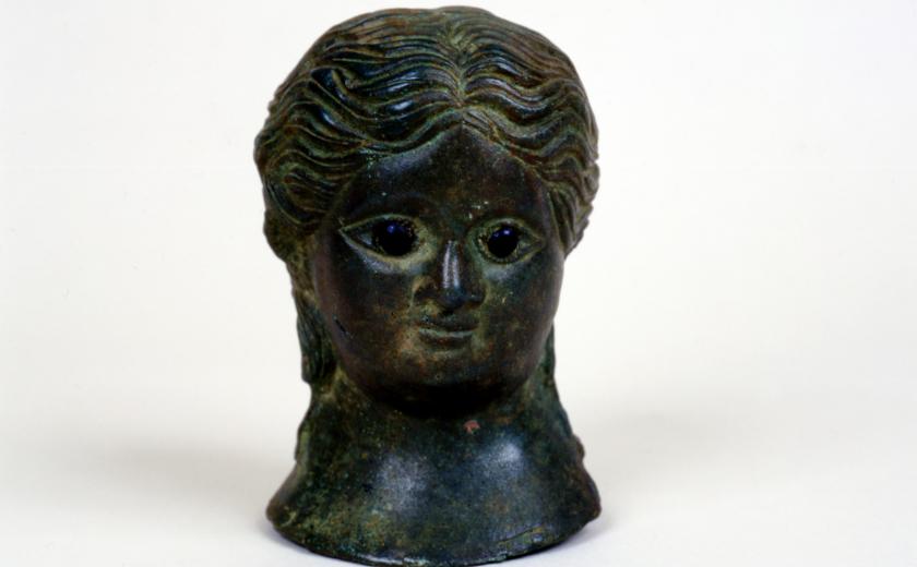 Bronze roman head