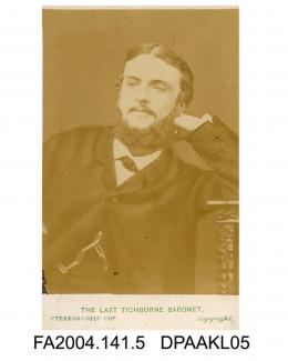 Copy photograph, Sir Alfred Joseph Tichborne, head and shoulders, original taken by Heath and Beau of London, copy taken by The London Stereoscopic and Photographic Companyvol 1, page 3