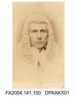 Photograph, vignette, Sir Roundell Palmer wearing a legal wig, taken by John and Charles Watkins of Londonvol 1, page 16 - Judges and others before whom portions of Proceedings heard