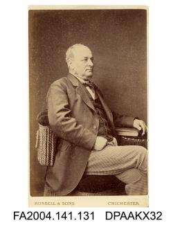 Photograph, Chief Inspector George Clarke of Scotland Yard, seated with hand resting on a book, taken by Russell and Sons of Chichestervol 1, page 18 - The Clerks