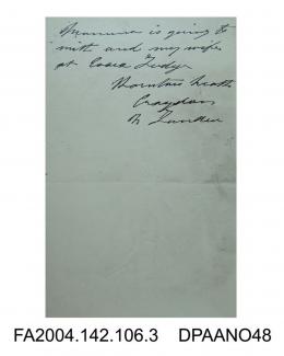 Photograph, third page of a letter from the Claimant to Mr Henry Danby Seymour, 10 February 1867vol 2, page 107