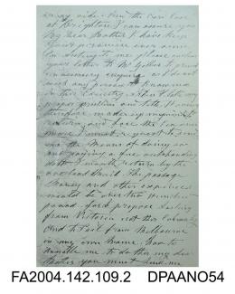 Photograph, second page of the first letter written by the Claimant to the Dowager Lady Tichborne, 19 January 1866vol 2, page 109