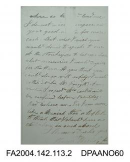 Photograph, second page of a letter written by the Claimant to Mr William Gibbes, solicitor in Wagga Wagga, Australia, 14 March 1866vol 2, page 114