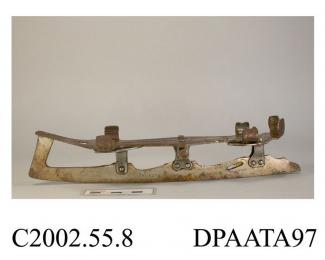 Skate blades, pair, adjustable steel blades stamped Pelikan, supplied with adjustment key, approximate length 285mm, c1900-1950