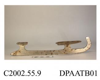 Skate blades, pair, steel blades stamped Made in Sweden, approximate length 285mm, c1900-1950