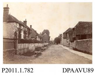 Photograph, sepia, showing the Main Street, Selborne, Alton, Hampshire