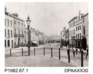 Photograph, black and white, showing the High Street, Andover, Hampshire