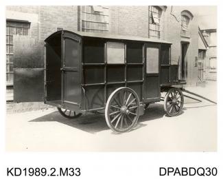Photograph, black and white, showing a bucket van, built by Tasker and Co, Waterloo Foundry, Anna Valley, Abbotts Ann, Hampshire