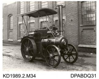 Photograph, Black and white, showing a traction engine for C Pearse, built by Tasker and Co, Waterloo Foundry, Anna Valley, Abbotts Ann, Hampshire