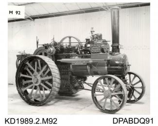 Photograph, black and white, showing a traction engine for Naylor, Maidstone, Kent, built by Tasker and Co, Waterloo Foundry, Anna Valley, Abbotts Ann, Hampshire, 1918