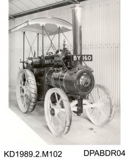 Photograph, black and white, showing traction engine named Horses Friend, for the RSPCA, built by Tasker and Co, Waterloo Foundry, Anna Valley, Abbotts Ann, Hampshire, 1903