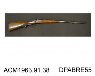 Rifle, 7.5mm caliber, small bore sporting rifle, with Werndl action, made in Austria c1870